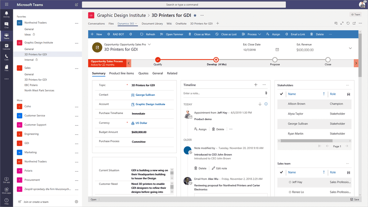 Dynamics 365 for Sales